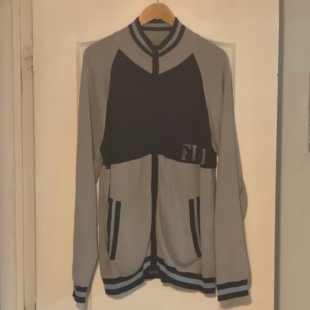 VINTAGE Fiction Design Clothing - FDCO 416 - Navy/Grey Full Zip Sweater